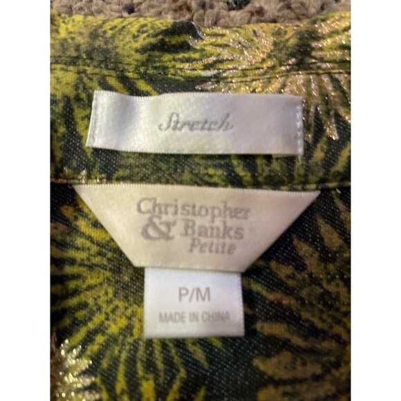 Christopher Banks Jacket Womens PM Petites Used Zip Front Shimmer - Picture 7 of 16